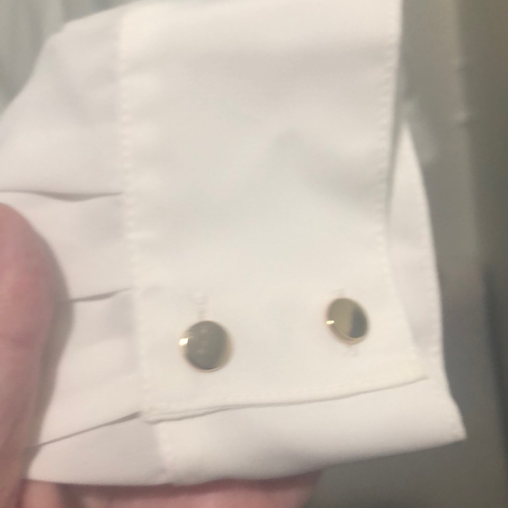Calvin Klein neck tie bow shirt white xl - Picture 2 of 5